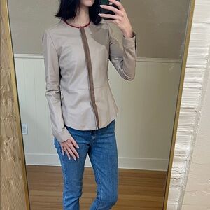 Elie Tahari Tan Jacket with Brown Accents